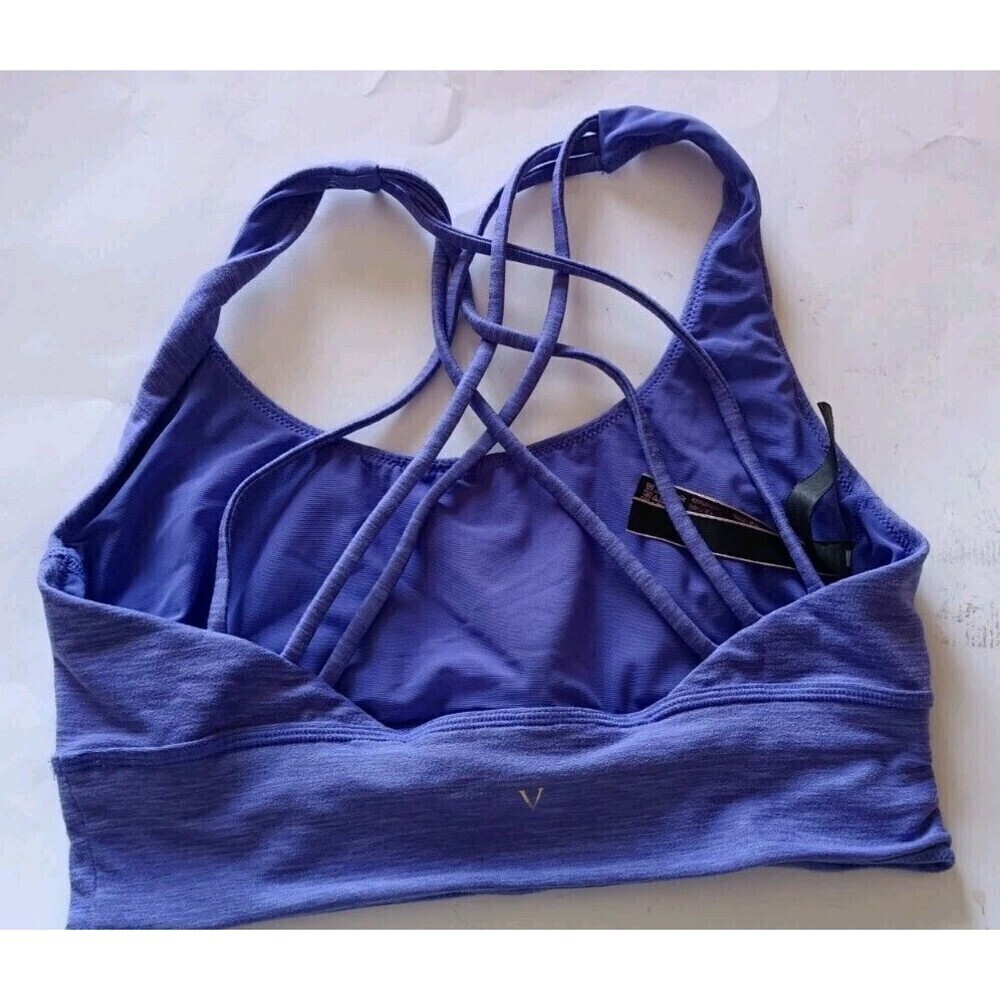 Victoria's Secret Sports Bra Size Small Purple Strappy Back Altheisure Sporty - Picture 6 of 8